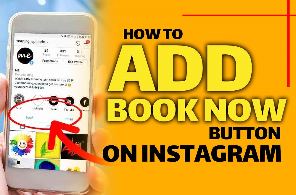 add a book now button on instagram